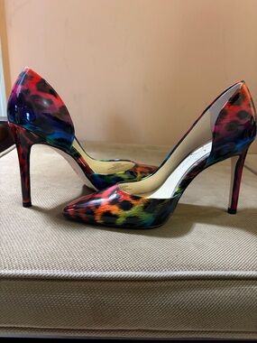 NWOT Jessica Simpson Multicolor Leopard-Print Pointed-Toe Stilettos